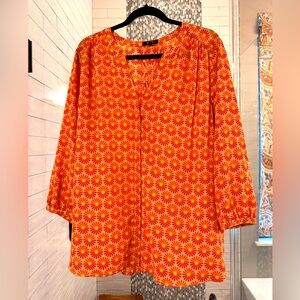 NYDJ- Bright Orange blouse- Size L‎